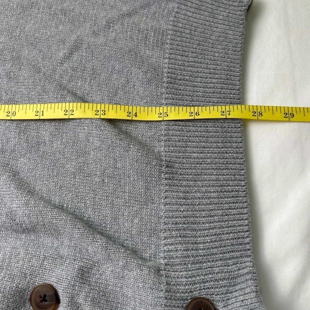 Chaps Mens Gray Button Up Cardigan Sweater Size L Cotton Preppy Academia Casual